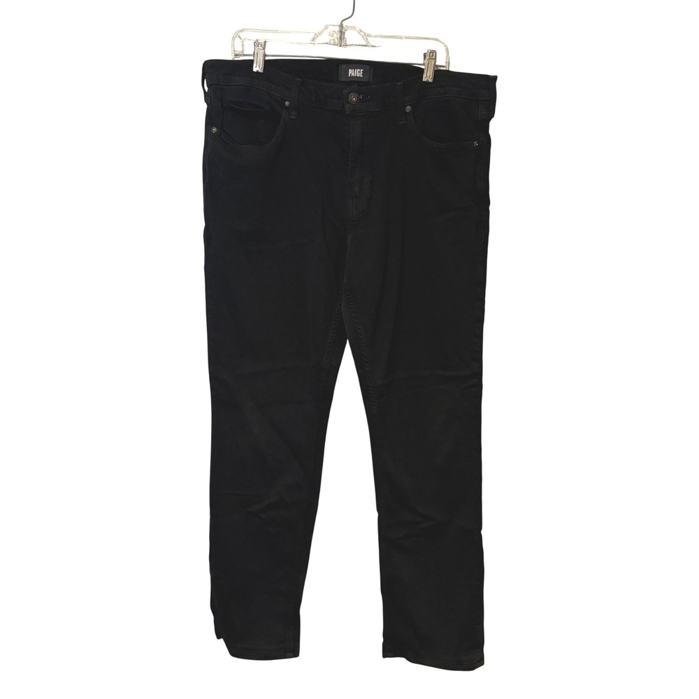 PAIGE Federal Slim Straight Leg Jeans Mens 36 Black Rayon Blend Pants Basic